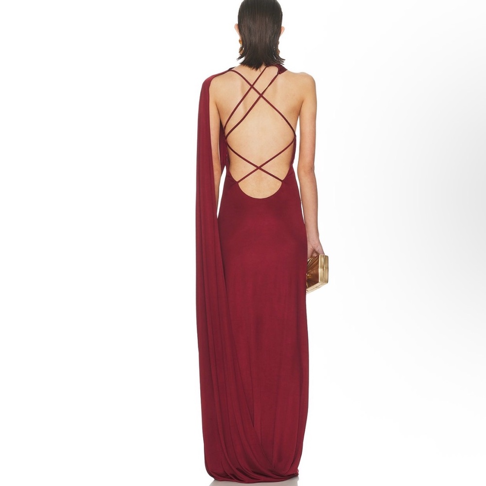 Chic Backless Burgundy Dress